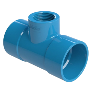 Tê Derivação Rosca PVC Azul Irrigação