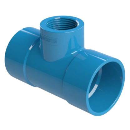Tê Derivação Rosca PVC Azul Irrigação